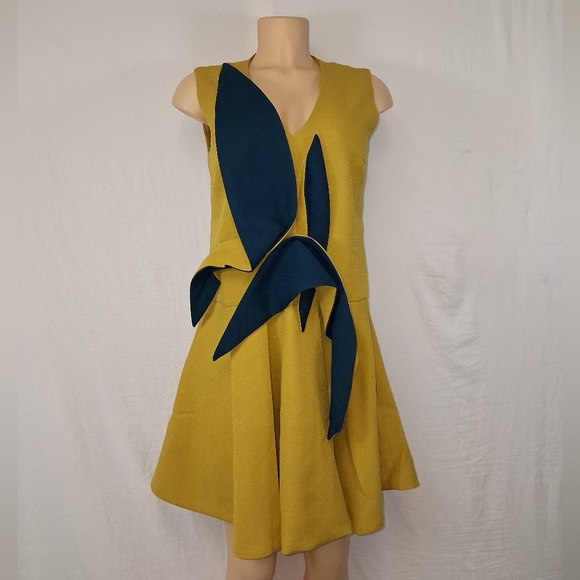 Ina Yellow and Blue Mini Dress Size M L - Picture 16 of 16